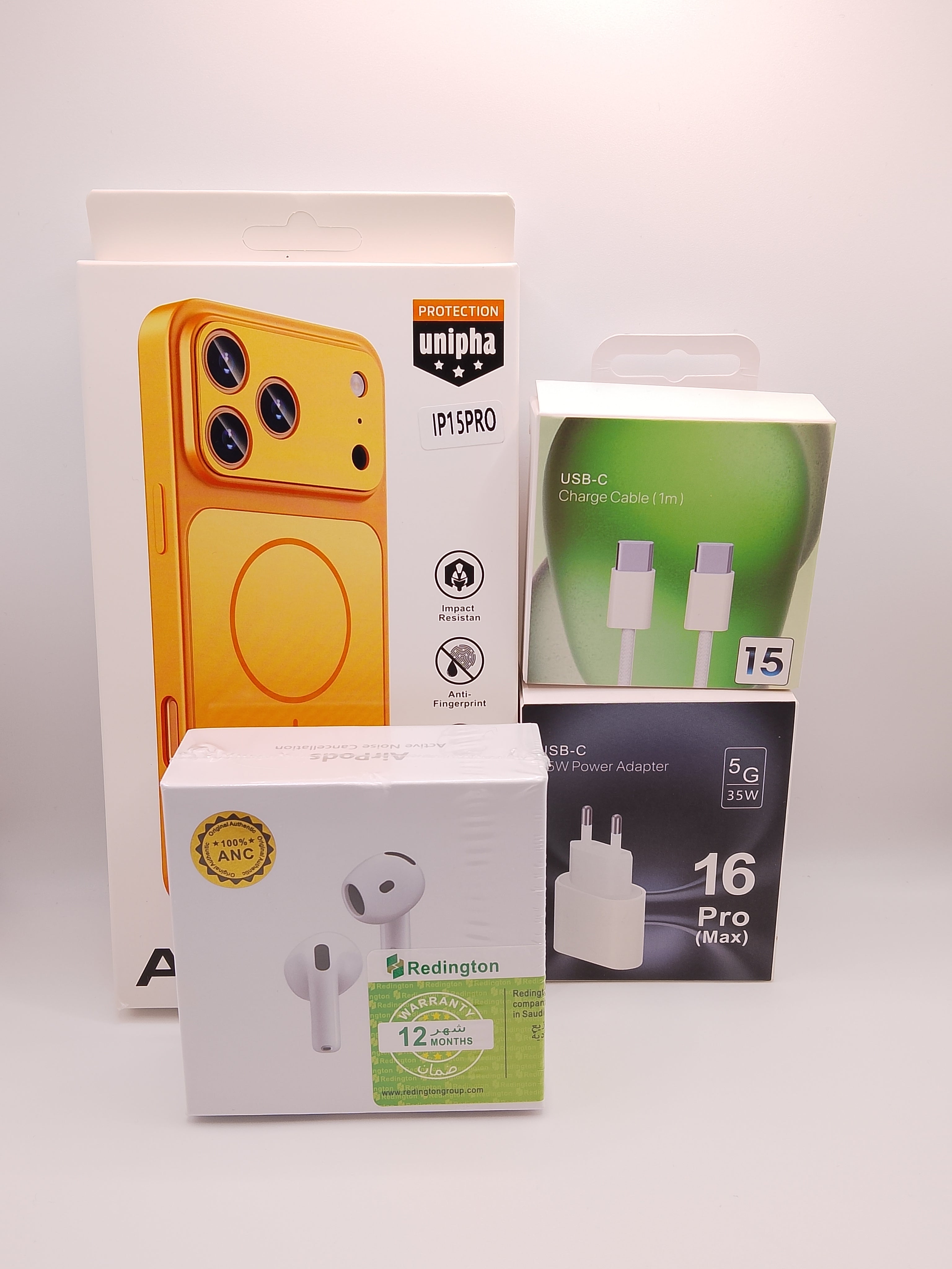 🔥 Pack iPhone 17 Full Option – AirPods 4 + Chargeur + Pochette + Lens U Kit GRATUIT