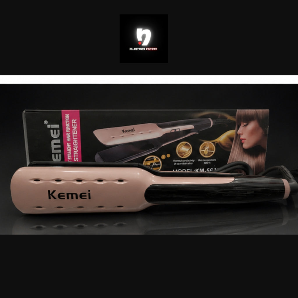 Lisseur Kemei Haute Température 450°C – Anti-Frisottis & Brillance Parfaite § مكواة شعر كيمي احترافية 450 درجة – سيراميك عالي الجودة