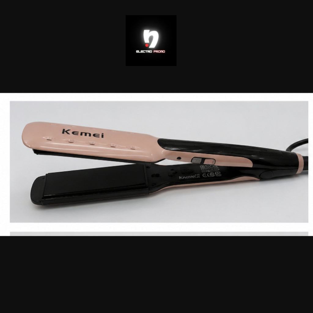 Lisseur Kemei Haute Température 450°C – Anti-Frisottis & Brillance Parfaite § مكواة شعر كيمي احترافية 450 درجة – سيراميك عالي الجودة