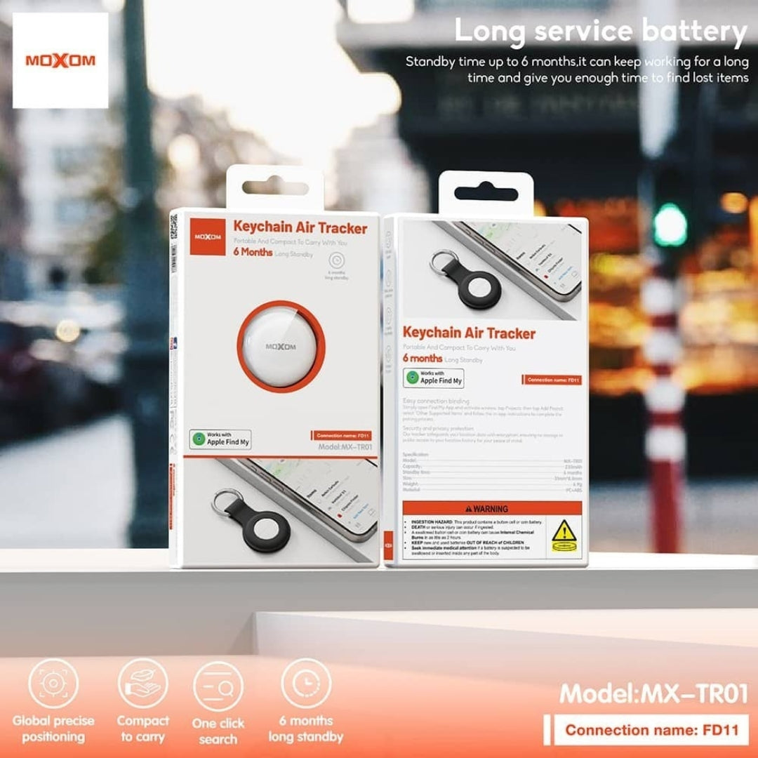 Moxom Keychain Air Tracker Portable Compact Works Apple Find FD 11 Mx-Tr01