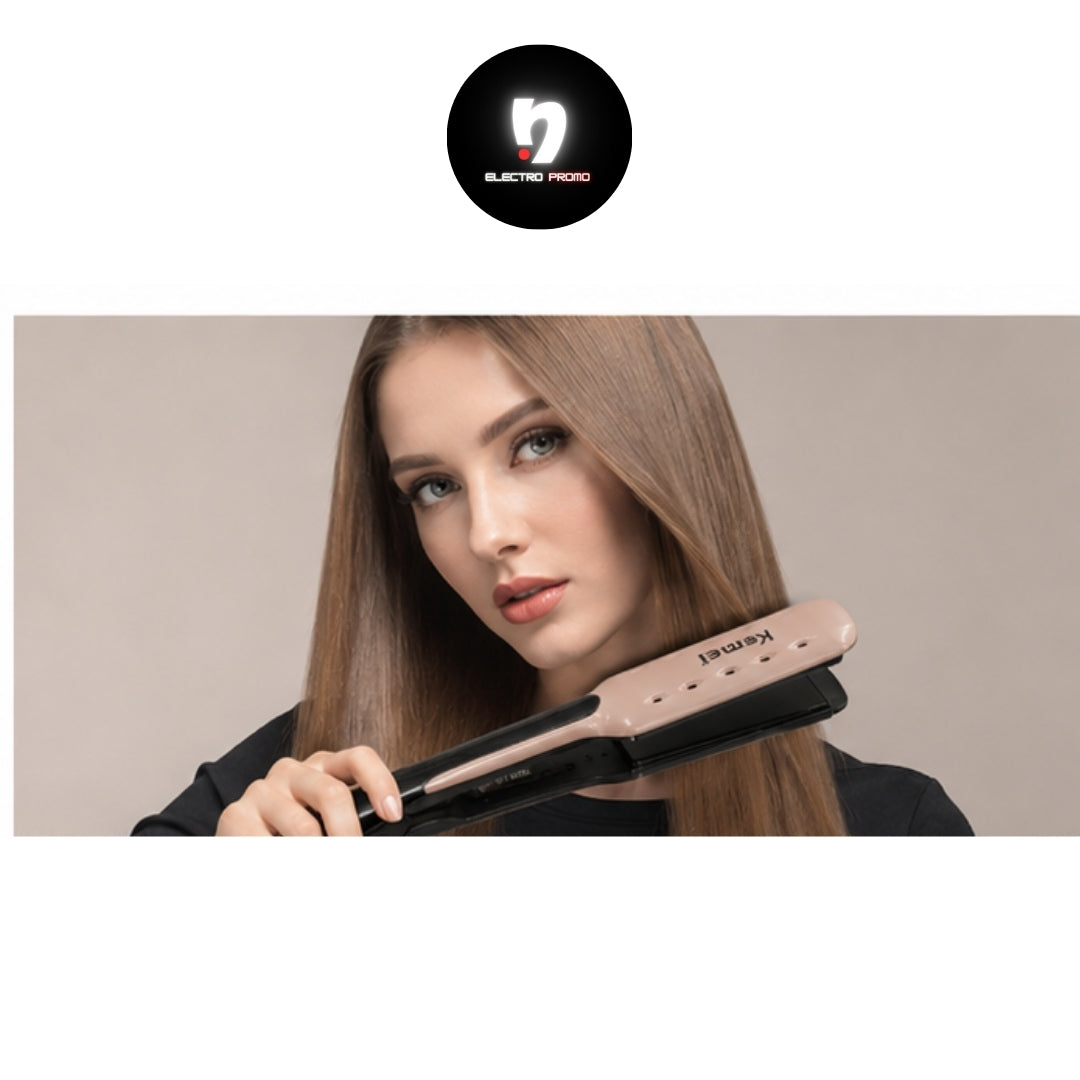 Lisseur Kemei Haute Température 450°C – Anti-Frisottis & Brillance Parfaite § مكواة شعر كيمي احترافية 450 درجة – سيراميك عالي الجودة