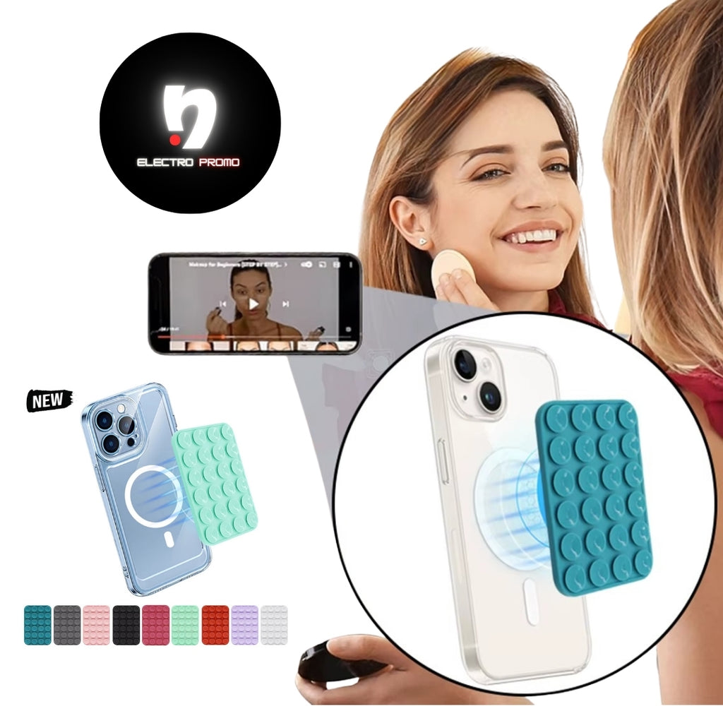 Support Téléphone Magnétique MagSafe à Ventouse en Silicone – Fixation Murale pour iPhone 11 à 17