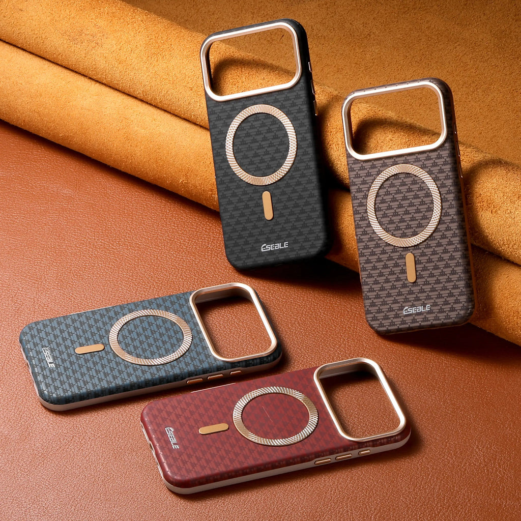 Coque Magnétique Premium Style Class – Design Élégant avec Anneau Métallique Compatible MagSafe