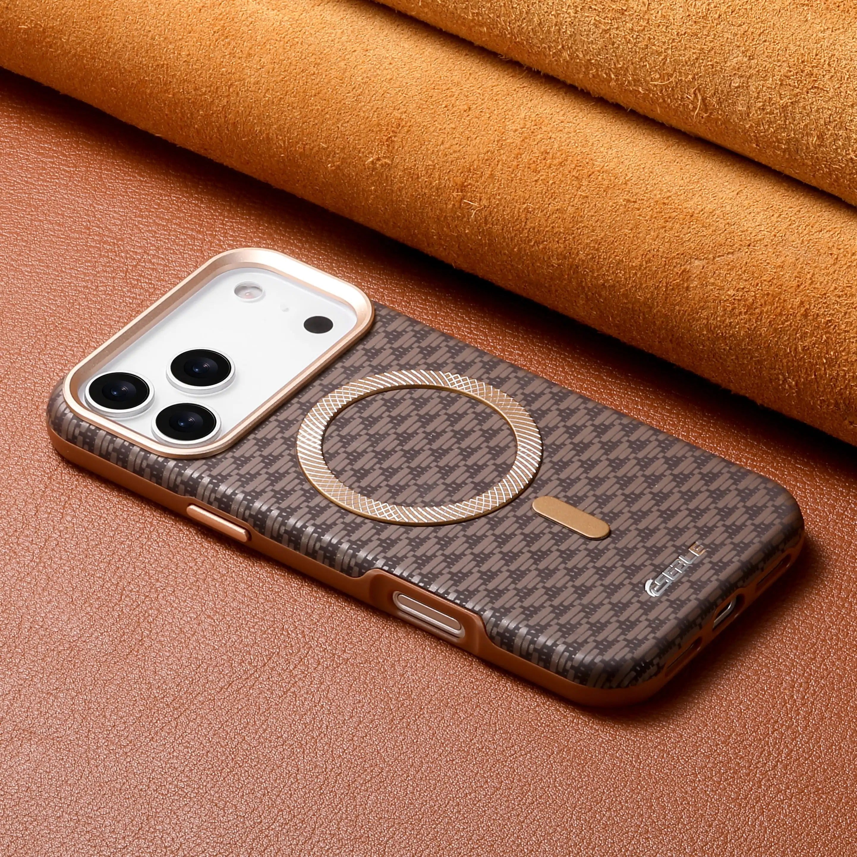 Coque Magnétique Premium Style Class – Design Élégant avec Anneau Métallique Compatible MagSafe