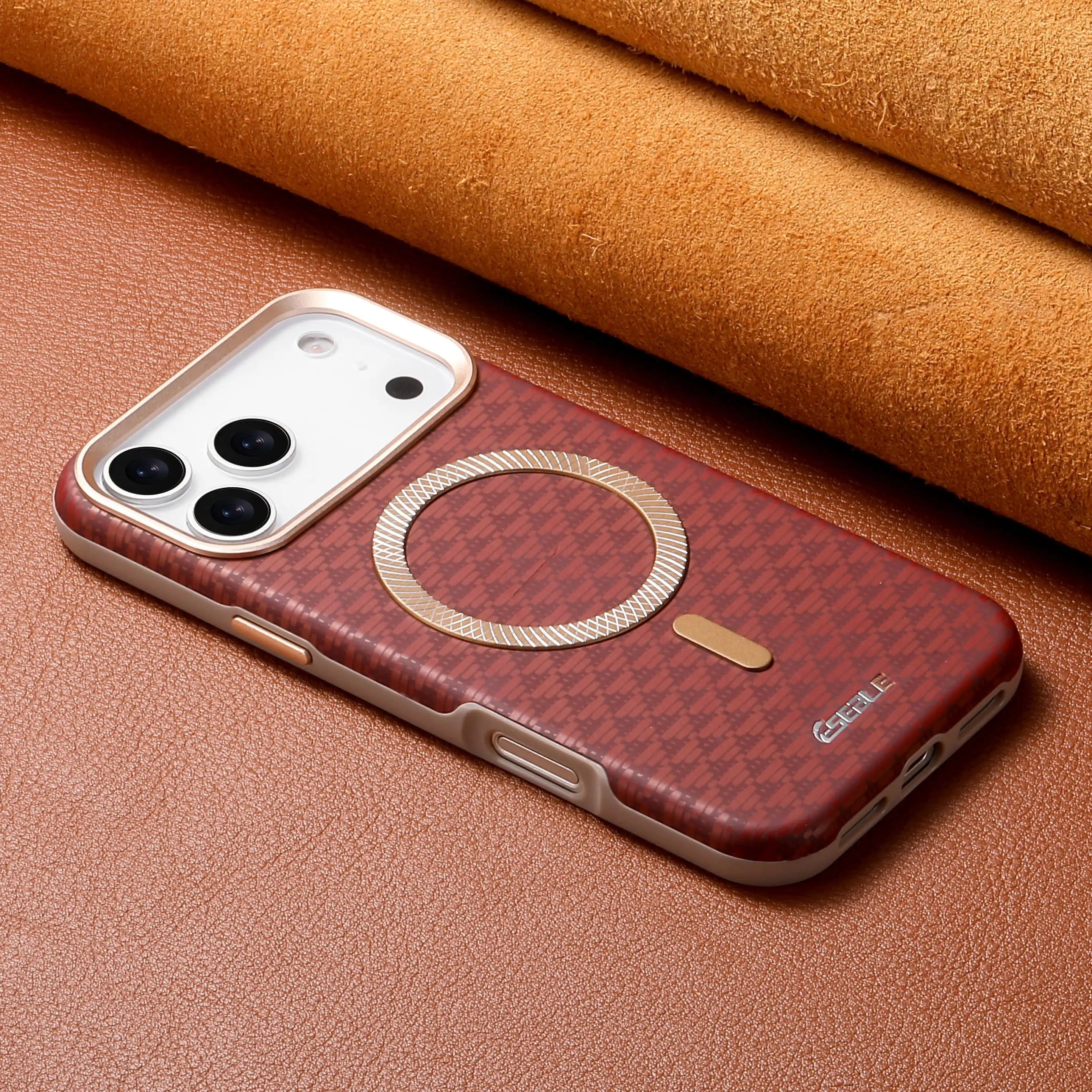 Coque Magnétique Premium Style Class – Design Élégant avec Anneau Métallique Compatible MagSafe