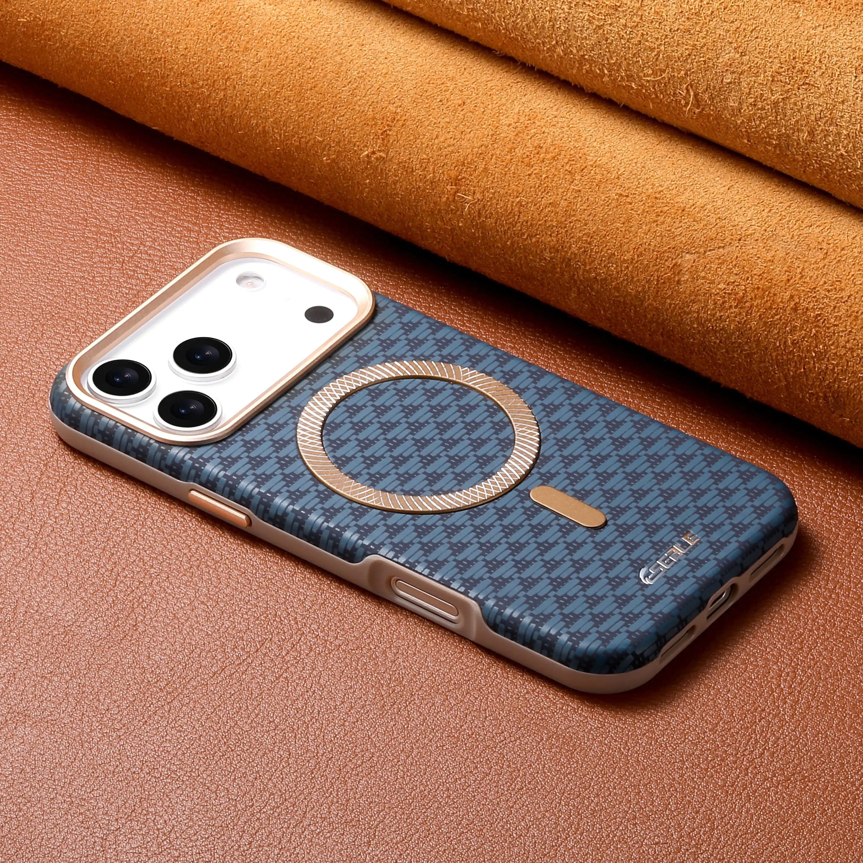Coque Magnétique Premium Style Class – Design Élégant avec Anneau Métallique Compatible MagSafe