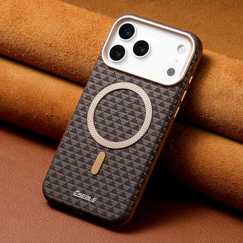 Coque Magnétique Premium Style Class – Design Élégant avec Anneau Métallique Compatible MagSafe