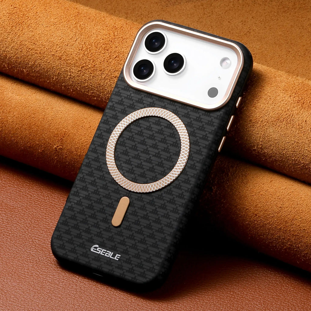 Coque Magnétique Premium Style Class – Design Élégant avec Anneau Métallique Compatible MagSafe