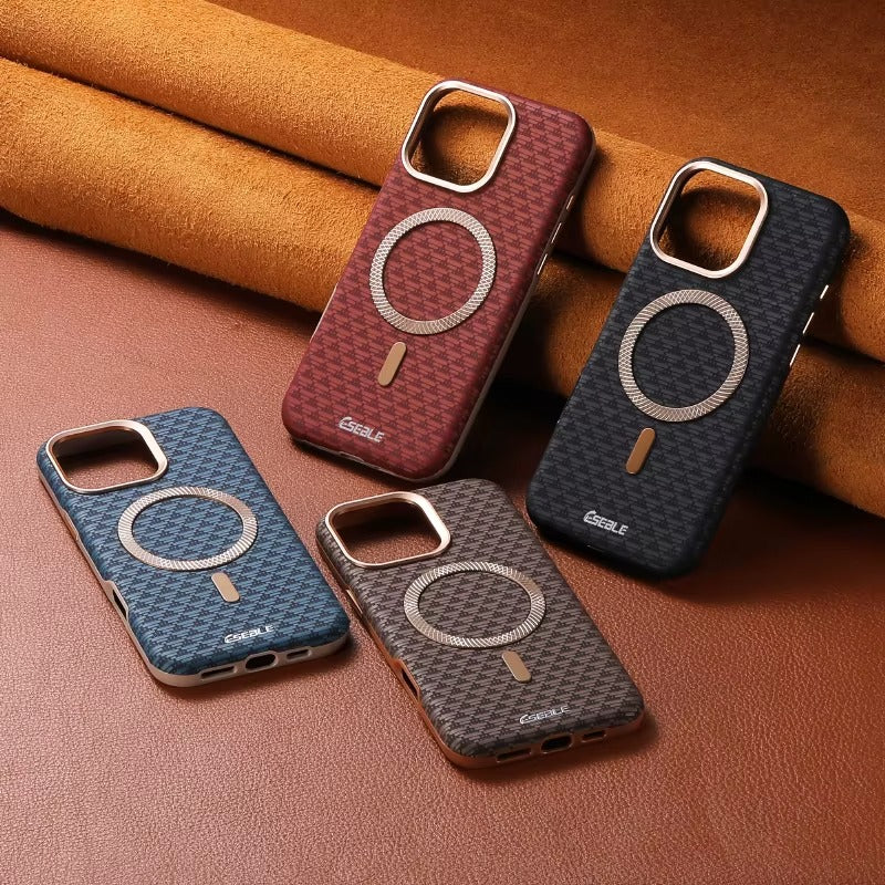 Coque Magnétique Premium Style Class – Design Élégant avec Anneau Métallique Compatible MagSafe