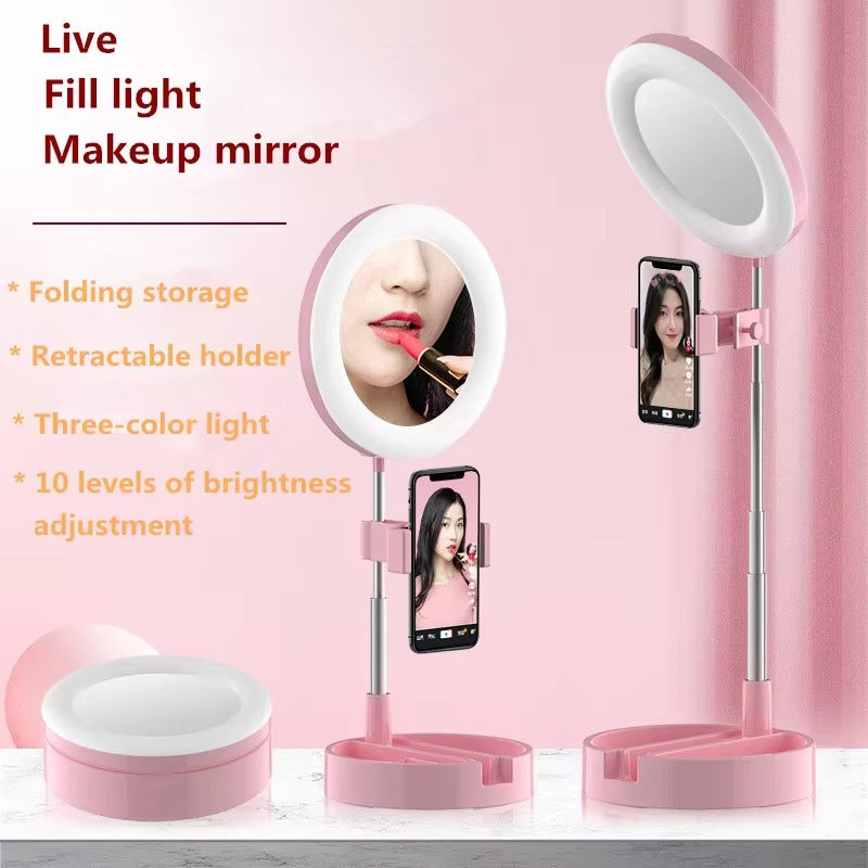 Miroir LED HD USB-C – Rotation 360° avec Support Téléphone 🔥