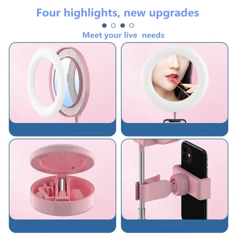 Miroir LED HD USB-C – Rotation 360° avec Support Téléphone 🔥