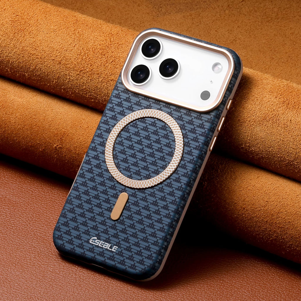 Coque Magnétique Premium Style Class – Design Élégant avec Anneau Métallique Compatible MagSafe
